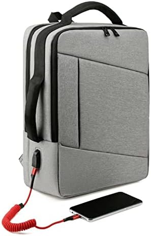 Com USB Charging Port Double Cayer Backpack Backpack Bolsa de bolsa da escola Casual Mackpack