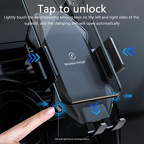 Carregador de carros sem fio Xunion para todos os smartphones, carregamento rápido de 10w Qi, carregador de carro automático de carro