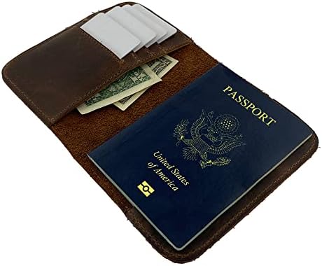 Hide & Drink, carteira de viagem de passaporte de couro Bifold, suporte seguro para cartões de crédito e contas, Trabalho