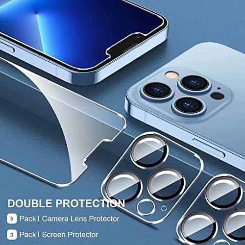 3 Protetor de tela de embalagem para iPhone 14 + 3 Pacote Lente de câmera Protetor, Ultra HD, 9H Drafidade, Case Friendly