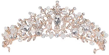 SunShinesmile Bride Barroco Contas de Cristal de Cristal Tiaras Diadema de Gold Tiaras para Mulheres Acessórios para