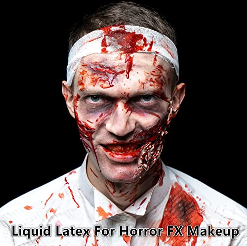 Vá com maquiagem líquida de látex SFX, maquiagem de efeitos especiais de Zombie de Halloween Monster para cicatrizes descascando