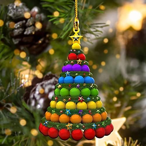 Árvore de Natal Decoração do arco -íris 3.34 polegadas de amor criativo quebra