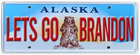 Vamos Brandon Lic Plate Alaska Banner 13 oz | Não-fábrica | Vinil de serviço pesado unilateral com ilhós de metal | Banner