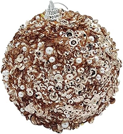 303V3V Christmas Pearl Ligins Glitter Baubles Ball Natal Tree Ornament Decoration 8cm