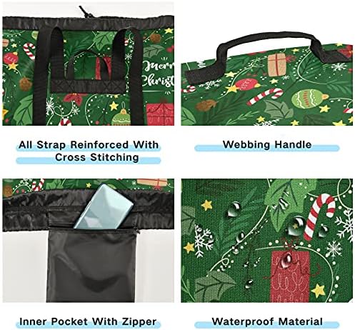 Bolsa de lavanderia de lavanderia de árvore de Natal doce mochila com alças e alças de ombro Viagem Bolsa de roupas com tração