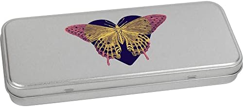 Azeeda 'Butterfly Heart' Metal Articled Stationery Tin / Storage Box