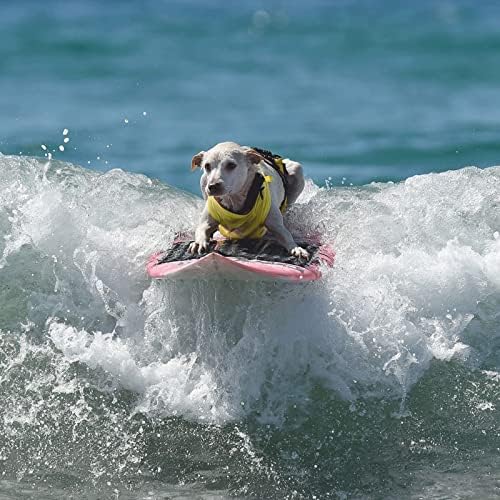 Colete de natação para cães com listras refletivas, jaqueta de natação de alta visibilidade ajustável
