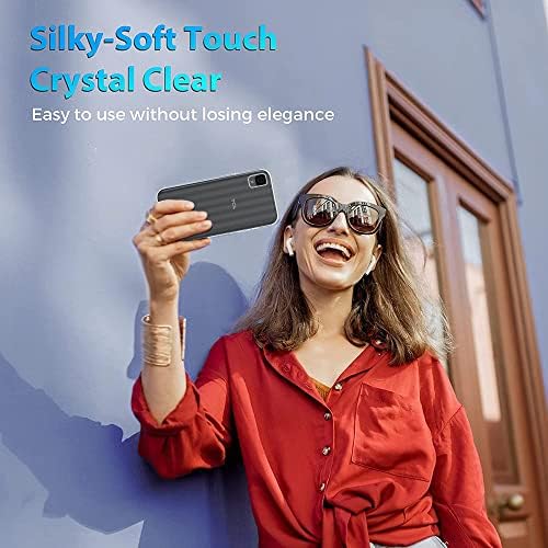 Caixa YJROP para TCL 30Z com protetor de tela de vidro temperado Transparente Bumpers de silicone anti-arranhão Cristal de proteção