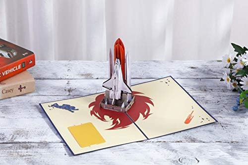 Cartões de felicitações do Aitpop Greeting - Spaceship está lançando - cartão de incentivo, cartão de aniversário, cartão de formatura,