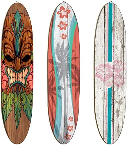 3 peças decoração de parede de prancha de surf tábuas de surf de madeira para decoração de manchas de praia Sinais