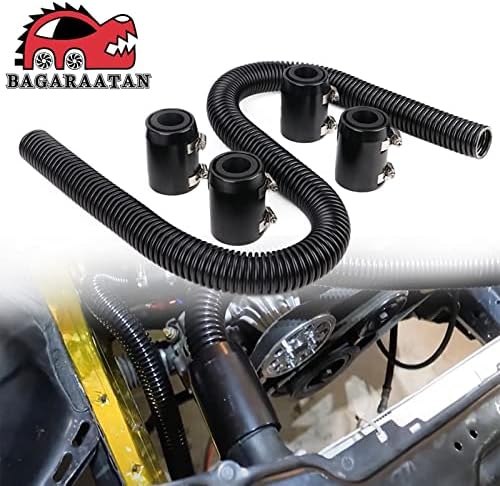 Bagaraatan Universal 48 Mangueira de radiador flexível Aço inoxidável Mangueiras de água universal Adaptador Kit de mangueira do