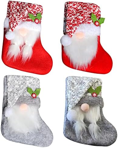 Decoração de Natal Chapéus de lã de lã de lã de lã de lã de pompa de barba de barba sem rosto Gnomos sem rosto