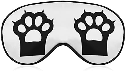 Big Black Cat Paw Máscara para os olhos Sono vendidos com blocos de cinta ajustável Blinder leve para viagem de viagem de ioga