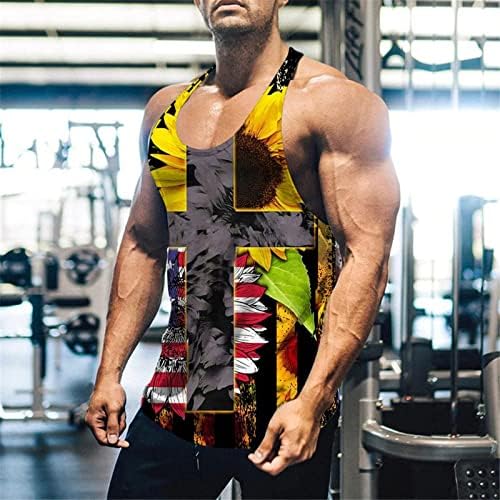 Dademeo 4 de julho Tampas de ginástica para homens Independência do verão Dia 3D Treino impresso digital Tees 2023 Camisa de fitness