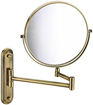 Espelho de maquiagem extensível, espelho dobrável de parede montado em latão Mirror-C de maquiagem de beleza de parede