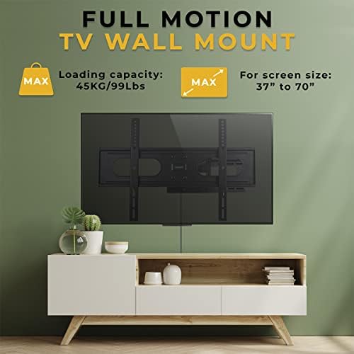 Lutema Full Motion Articulando TV Mount Fits Maior 37 - 70 até 99 lbs +20 Tilt / 75-460mm Distância para parede / Vesa 600*400mm