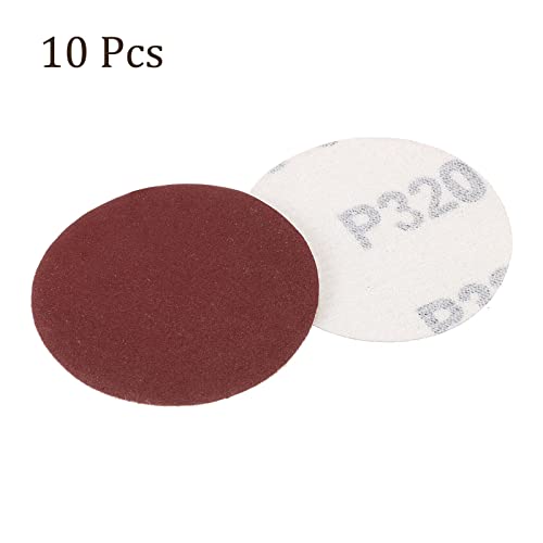 KOZELO 10 PCS Lixando discos de gancho e apoio de loop - [2 polegadas x 320 grãos] Sandpapers de óxido de alumínio para lixadeira