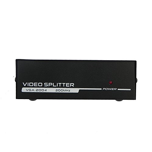 Deeirao 4 Port VPA Video Splitter PC DUPLICAT 1 PC a 4 Monitores VGA/SVGA LCD CRT SPLITTER Display 200MHz suporta alta resolução até 1920x1400