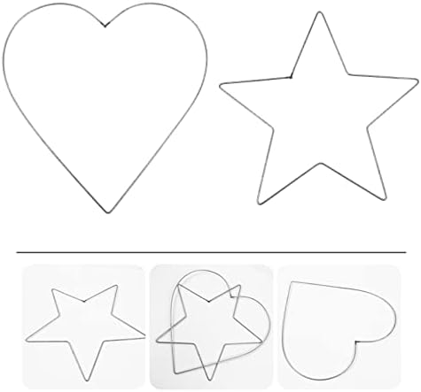 Favomoto 2pcs Wire Wreat Frame Heart Star Wire Wreath Form Whreath Iron Star Star Rings Garland Moldge Heart Metal Rings HOOPS
