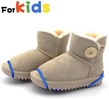 Milaloko 1 par de grampos, chuteiras de tração, pico para segurança de inverno, garras de sapatos no gelo 、 neve para crianças meninas e meninos, tamanho de crianças 5-7