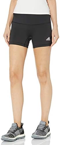 shorts de 4 polegadas femininos da Adidas, preto/branco, pequenos