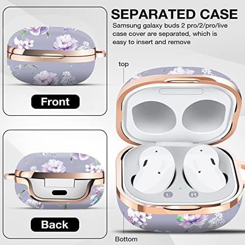 Troniker Stylish Case for Galaxy Buds 2 Pro /Galaxy Buds 2 /Galaxy Buds Pro /Galaxy Buds Live For Women Girl Caso Hardshell completo