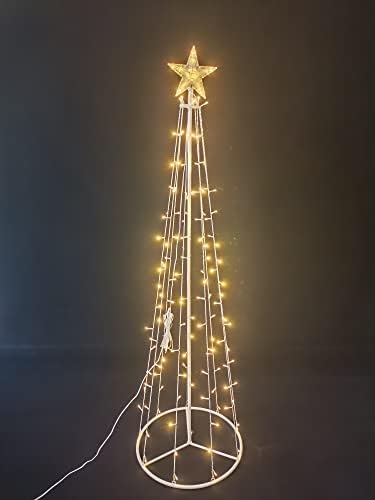 Árvore decorativa de metal LED com estrela superior - branco quente