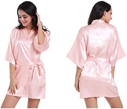 ANDONGNYWELL Women Solid Color Feminina Long Kimono Robe Blush Kimono Cardigan Loose Top Outwear com bolsos