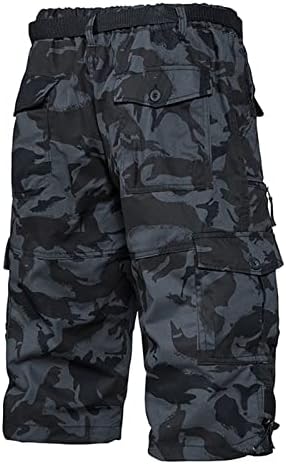 Shorts de carga de trabalho masculino shorts de várias bolsas de cintura de várias bolsas Capri Casual Capri Pants Caminho