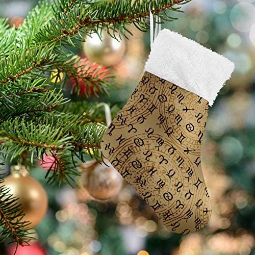 Meias de Natal de Alaza sinais de zodíaco em origens étnicas clássicas personalizadas pequenas decorações de meia para férias