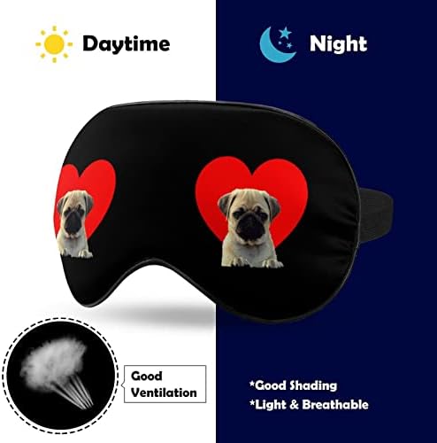 Bulldog Heart Eye Máscara Máscara de Olhos Sombra Efetiva Confortar Máscara de Sono com Altical