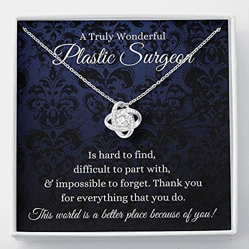 Jóias de cartão de mensagem, colar artesanal- presente personalizado amor nó, presente de cirurgião plástico para mulheres, deixando