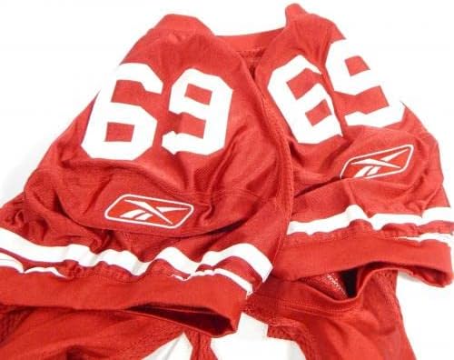 2011 SAN FRANCISCO 49ers Tony Wragge 69 Jogo emitido Red Jersey 48 18 - Jerseys não assinados da NFL usada
