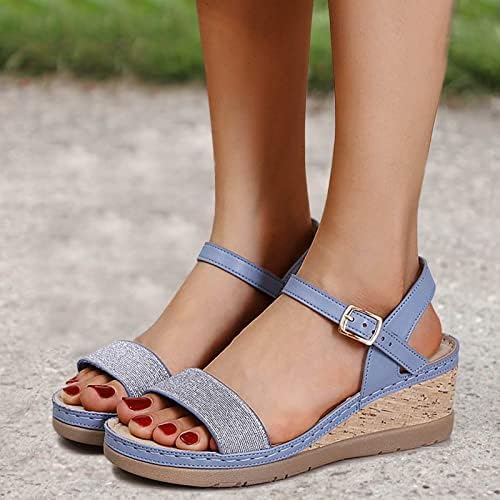Sandálias de cunha para mulheres com moda de verão elegante aberta de toe de tiras à prova d'água sapatos casuais elegantes para namoro de festa diariamente