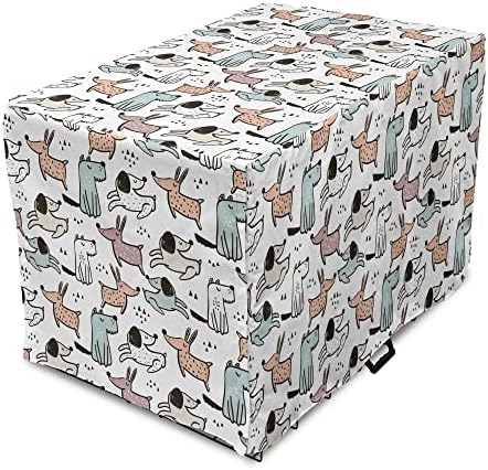 Capa de caixas de cães de cachorro lunarable, impressão com personagens de cães esboçados em estilo doodle em estilo de arte escandinava,
