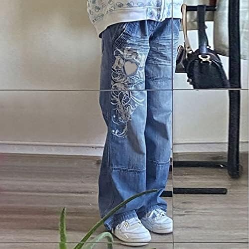 Calça de moda y2k para mulheres pernas largas cintura alta calça jeans de namorado jeans solto jeans folgado para meninas