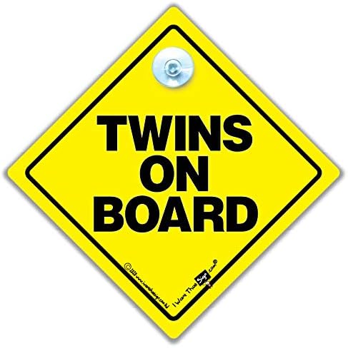 Gêmeos a bordo do sinal do carro, bebê a bordo do sinal de sucção do sinal da copa do carro para gêmeos