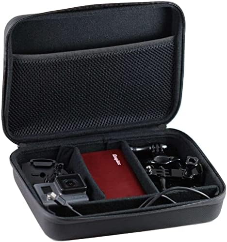 Navitech 9 em 1 Ação Kit Combo Camer Acessory Combo e estojo de armazenamento preto acidentado compatível com o Sony HDR-AS50