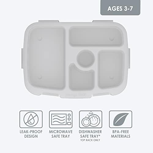 Bandeja infantil bentgo® com tampa transparente-recipiente de preparação para refeições de 5 compartimentos, sem BPA, sem BPA, com controle de porção embutido para refeições saudáveis ​​em casa e em movimento