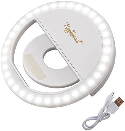 RaphyCool selfie luz recarregável anel selfie luz 36 clipe de luz do círculo de LED no telefone celular compatível com