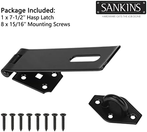 Sankins 7-1/2 trava de porta de serviço pesada HASP LACK, GATA DE FERRO DE 1/8 GORA DE FERRO HASP BLASSE PACKLOCK PACKLOCK BLASP COM PARA PARA PARA PARA PARA PORTAS EXTERIAL, GATAS, DESCURS