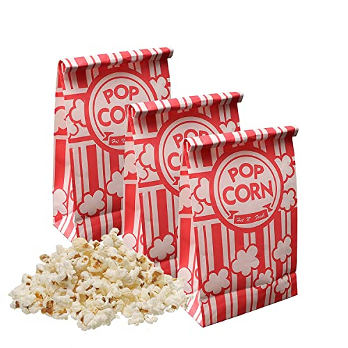 Bolsas de pipoca Keriqi, 2 onças de papel de pipoca de fundo liso para filme de família noturna beisebol de beisebol carnaval de aniversário