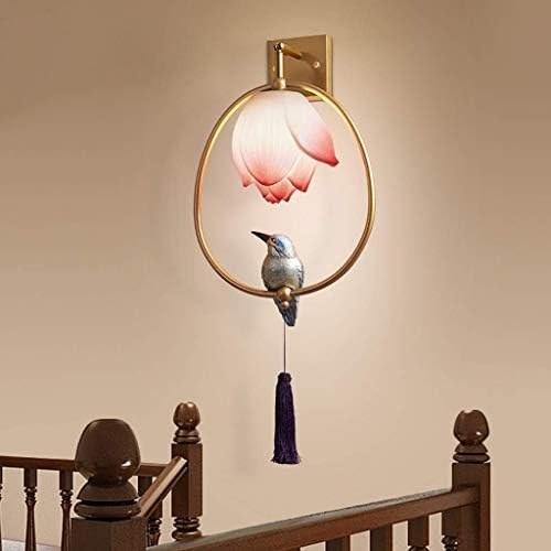 Lâmpada de parede de decoração de decoração da casa ZJnhl nhlzj Personalidade chinesa Lâmpada de parede lâmpada de parede interna Lâmpada de lótus Antigo Lâmpada de parede Basa lâmpada de parede lâmpadas lindamente decoradas