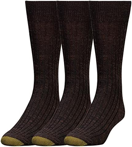 Goldtoe Men Windsor Wool Crew Dress Meias, 3 pares