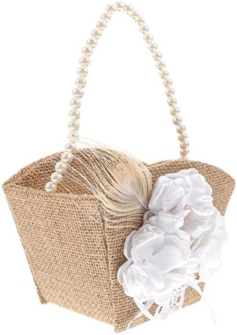 Recipientes de cesta de abaodam wedding menina de flor pequena serapilheira vintage elegante com manusear flor rústica para cerimônia