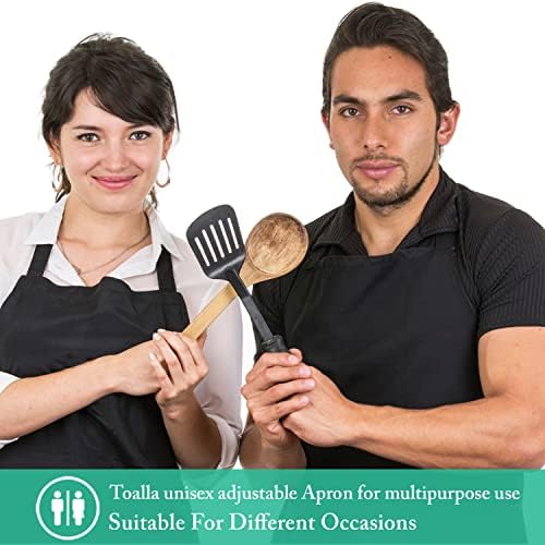 Toalla Aventn Waterdrop Resistente com 2 bolsos cozinhando aventais de cozinha para homens, preto