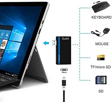 Navitech 2 em 1 laptop/tablet USB 3.0/2.0 Adaptador de hub/micro USB Entrada com SD/Micro SD Reader compatível com o Asus ZenBook