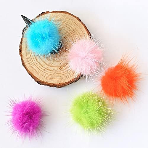 24pcs Bola de ímã destacável Fluffy 3d colorido 27 * 27 mm Pons Pons Pons Pons Kit Jóias Acessórios Manicure Acessórios Diy Pom