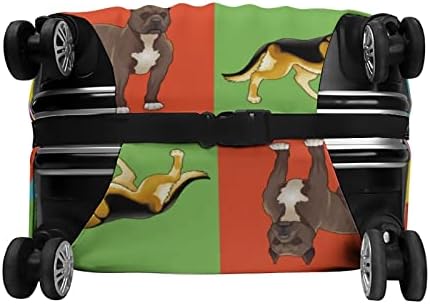 Conjunto de cães engraçados de bagagem de viagem Tampa elástica Anti-arranhão Protetor de bagagem lavável